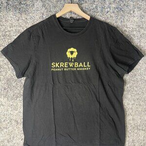 Skrewball‎ Peanut Butter Whiskey Shirt Mens Extra Large Black Graphic Promo Tee
